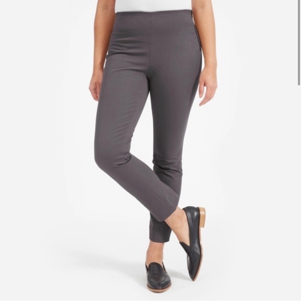 Everlane The Side Zip Stretch Ankle Pant Cotton Minimalist Travel Office Pants